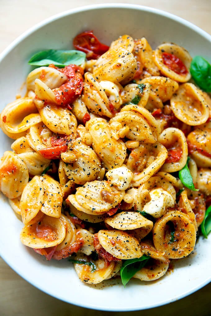 Super Summery Orecchiette with Bursting Cherry Tomato Sauce